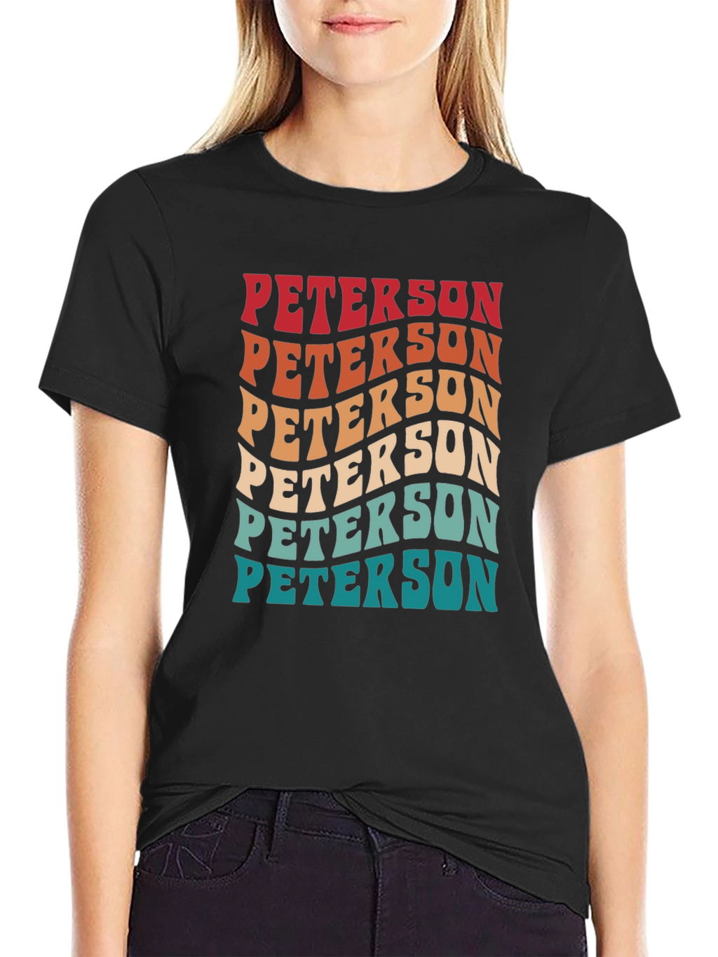 Retro Peterson Tee - Custom Name Wavy Text