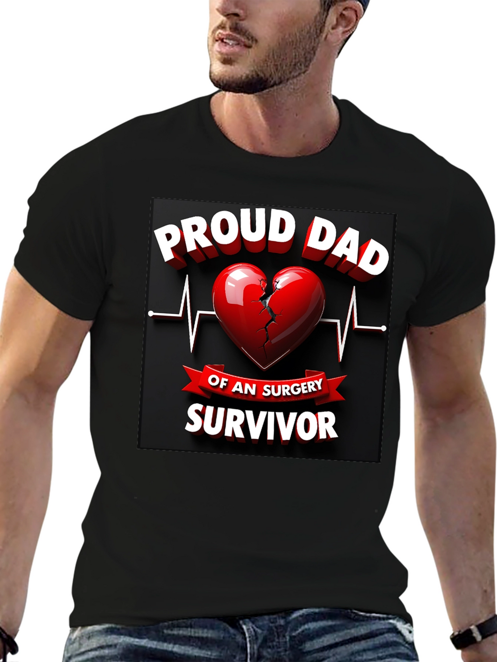 Proud Dad Surgery Survivor Graphic T-Shirt