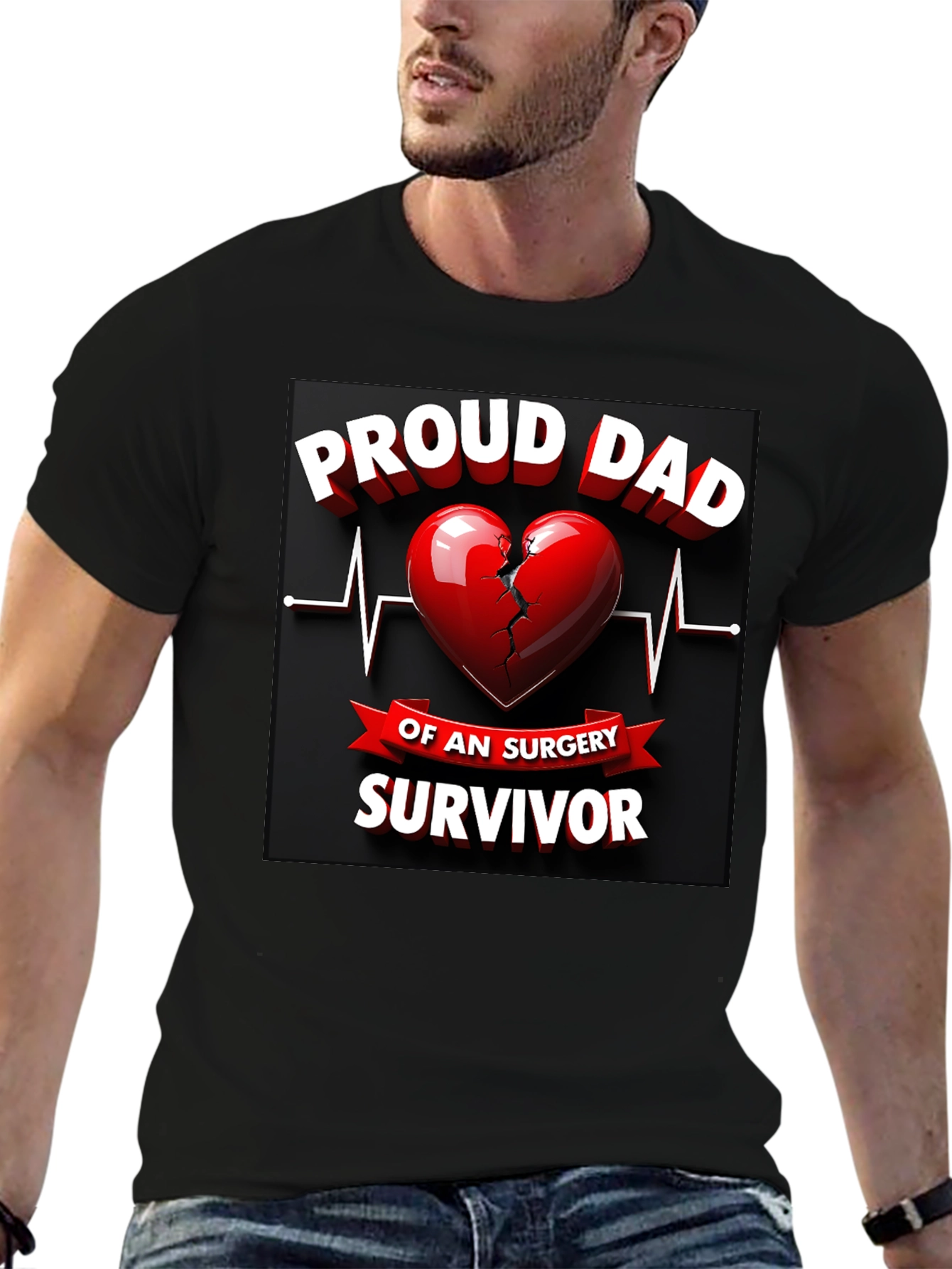 Proud Dad Surgery Survivor Graphic T-Shirt