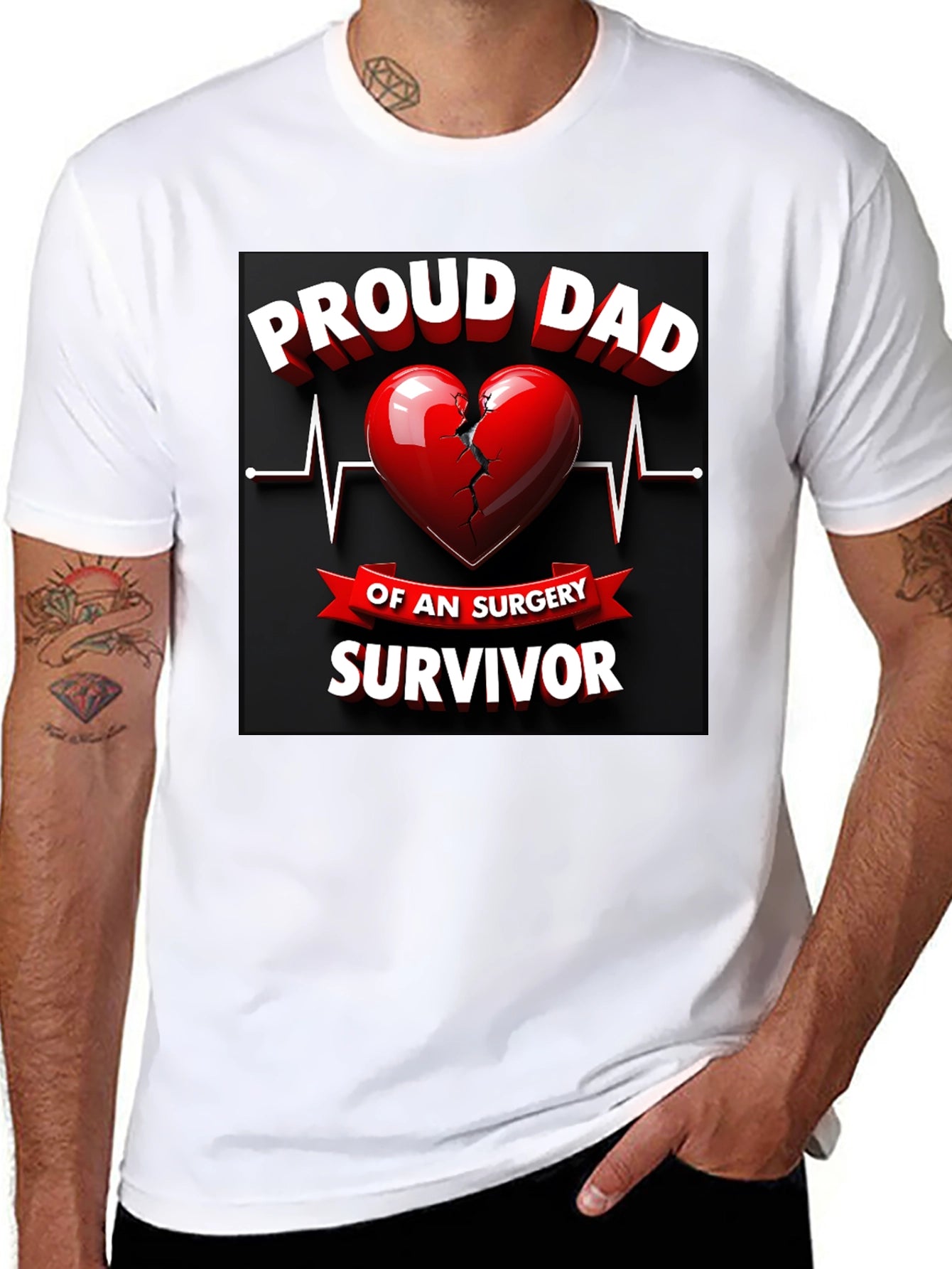 Proud Dad Surgery Survivor Graphic T-Shirt
