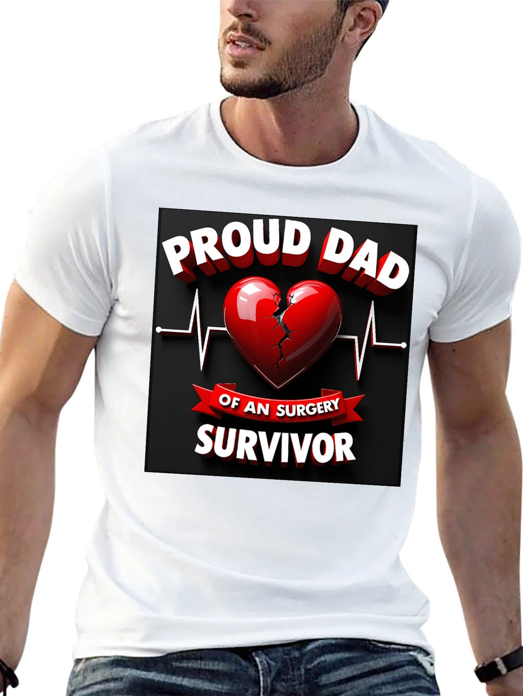 Proud Dad Surgery Survivor Graphic T-Shirt