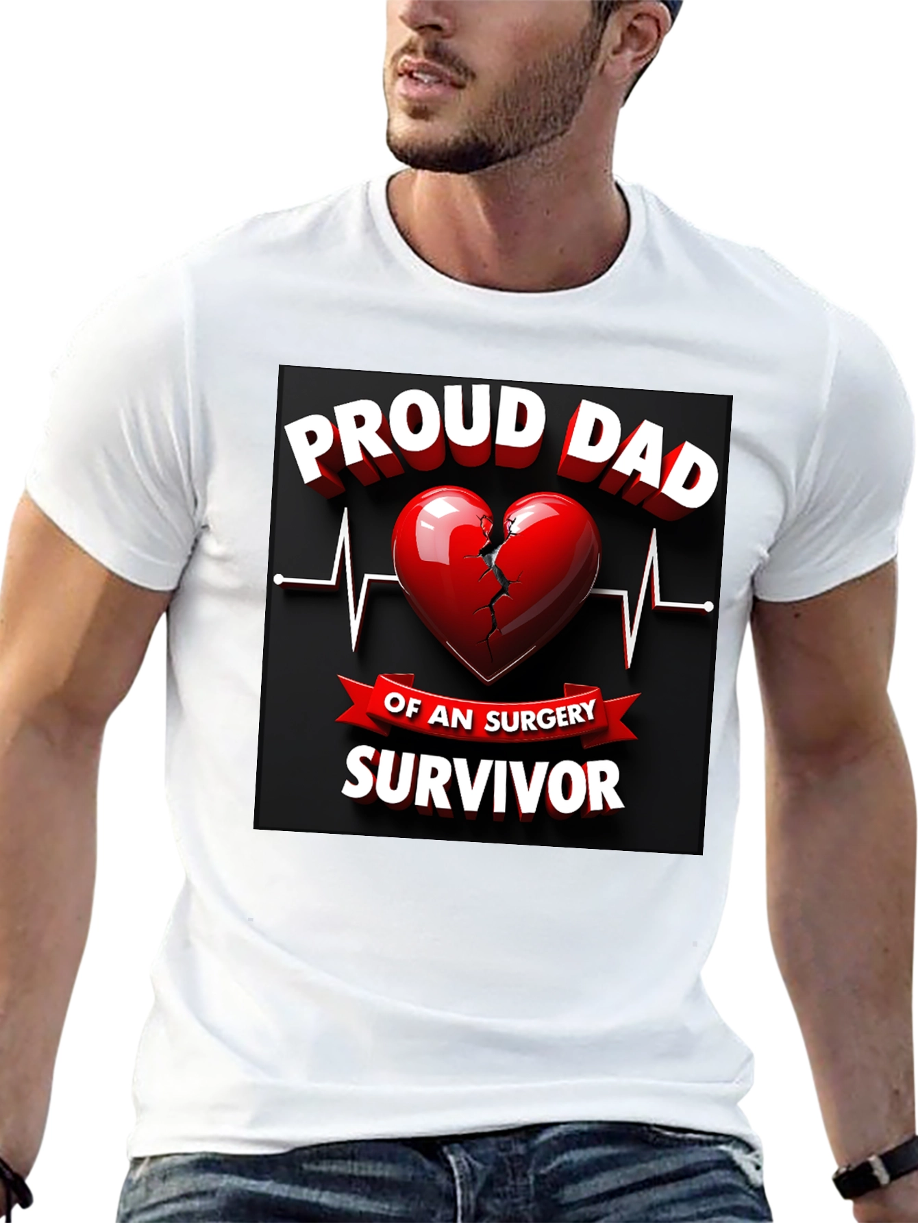 Proud Dad Surgery Survivor Graphic T-Shirt
