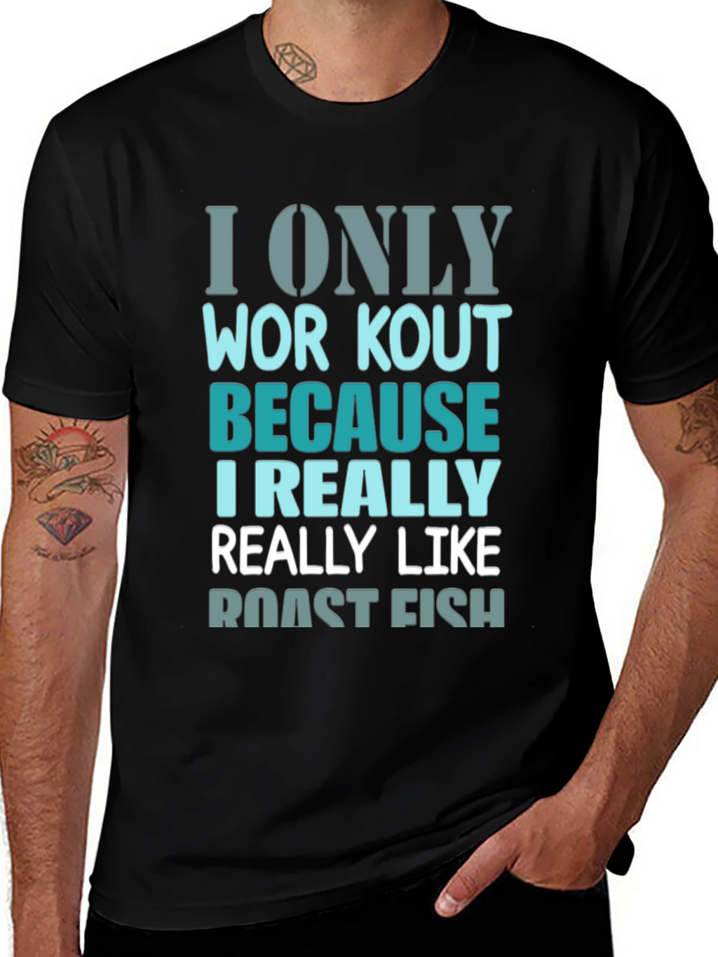 Roast Fish Workout T-Shirt - Funny Gym Tee
