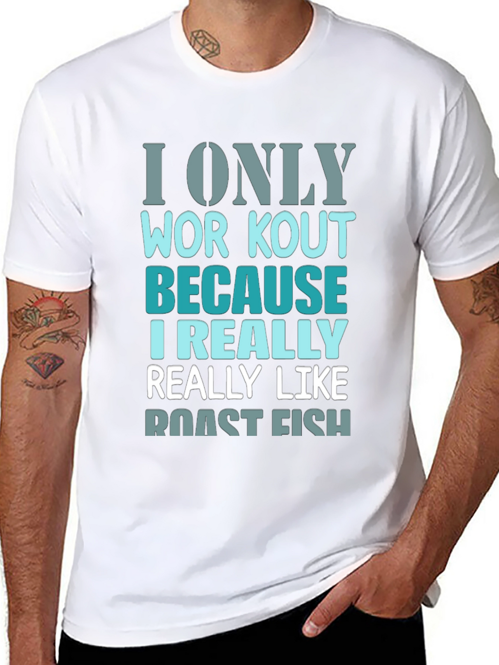 Roast Fish Workout T-Shirt - Funny Gym Tee