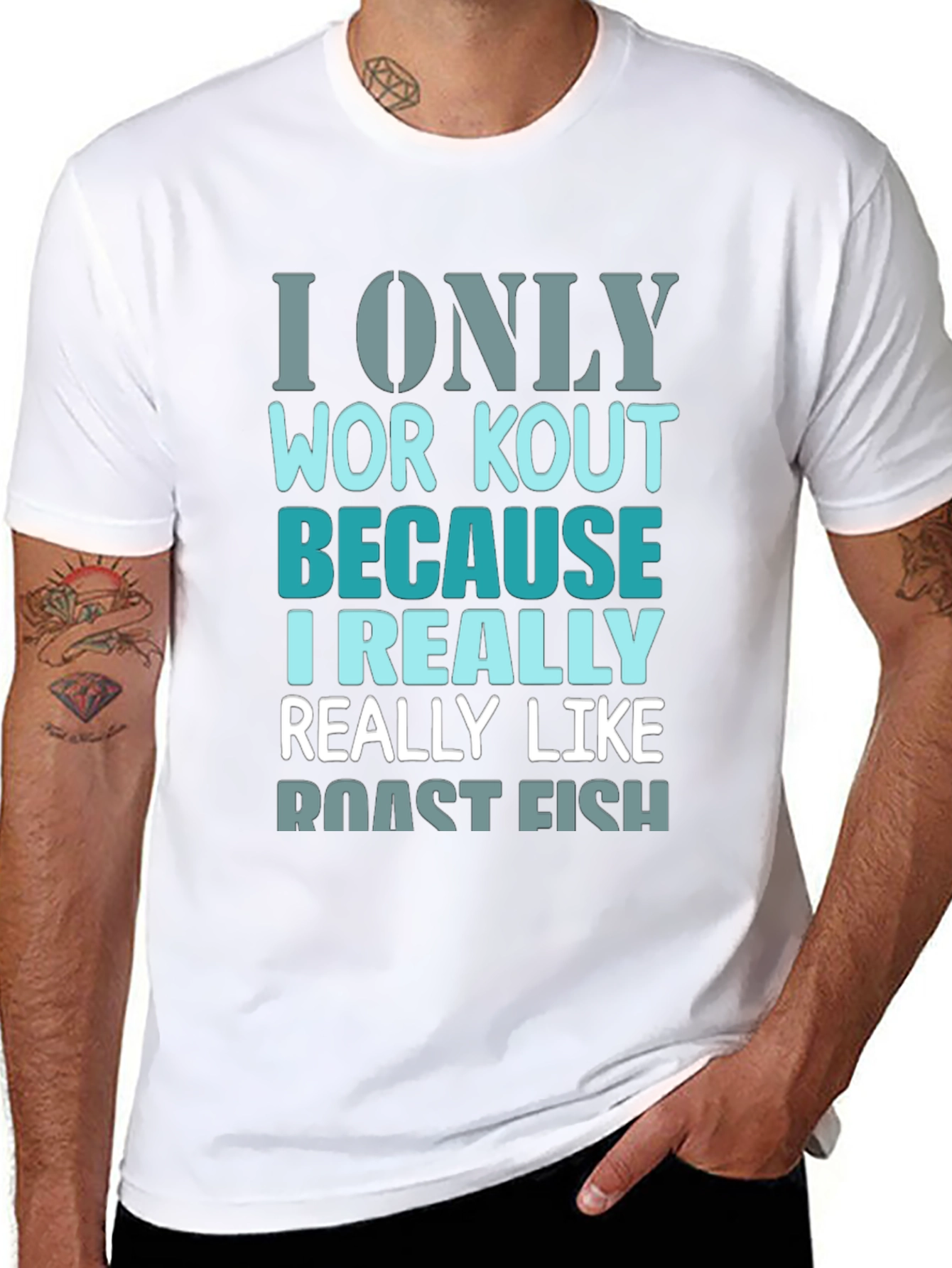 Roast Fish Workout T-Shirt - Funny Gym Tee