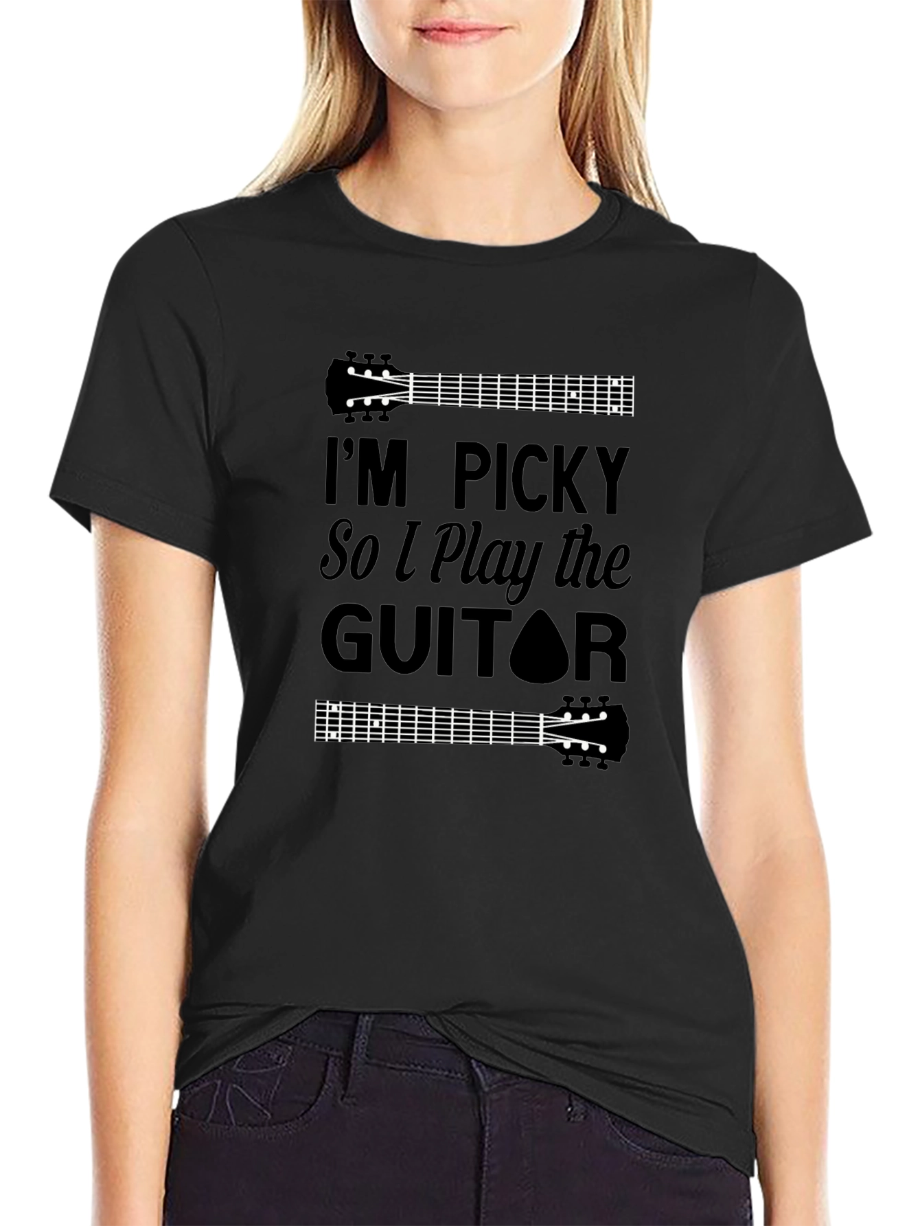 Im Picky Guitar Player Black Tee