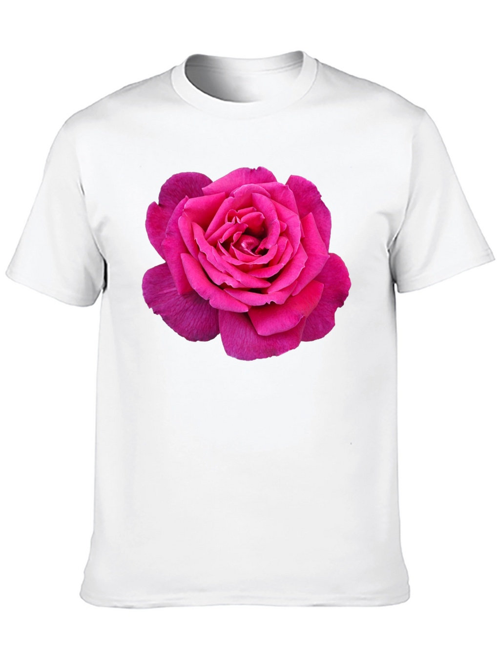 Pink Rose Graphic Black T-Shirt