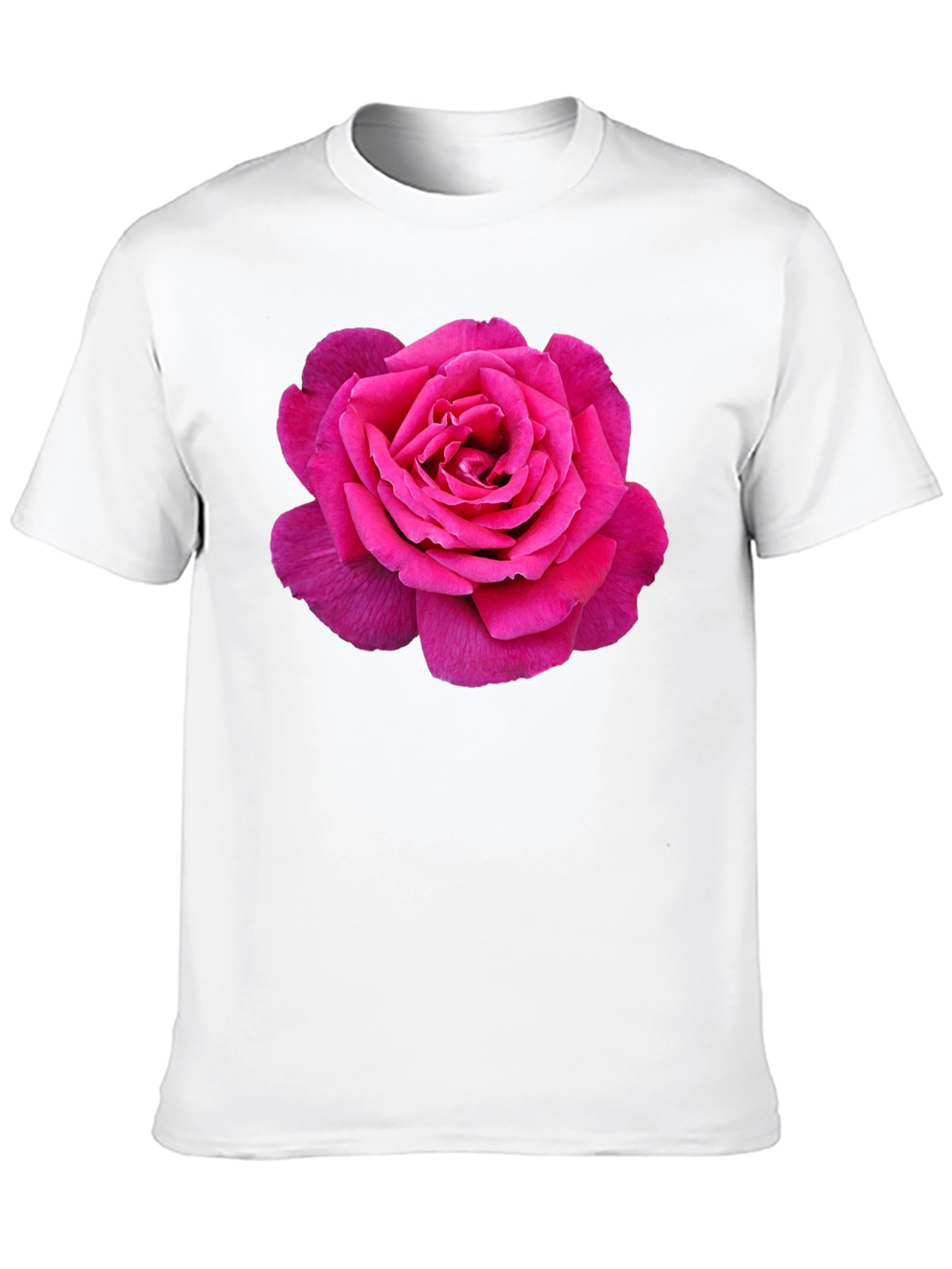 Pink Rose Graphic Black T-Shirt