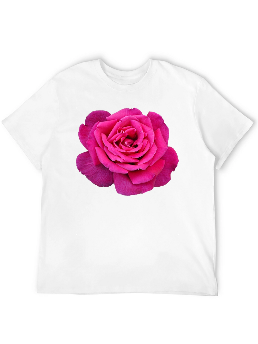Pink Rose Graphic Black T-Shirt