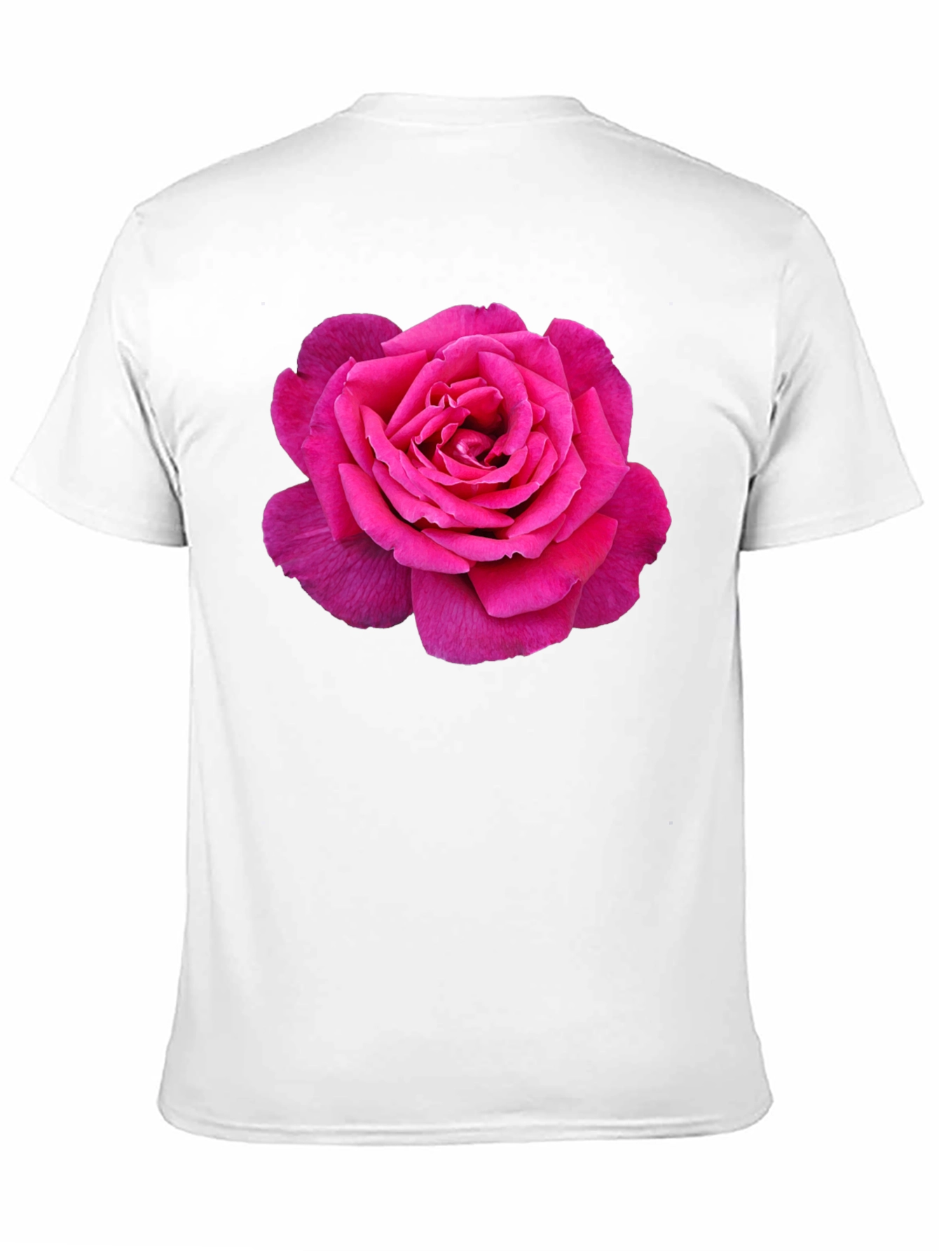 Pink Rose Graphic Black T-Shirt