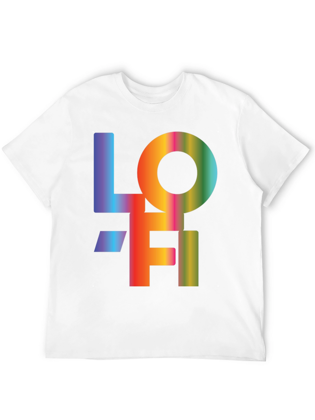 LOFI Rainbow Graphic T-Shirt - Casual Black Tee