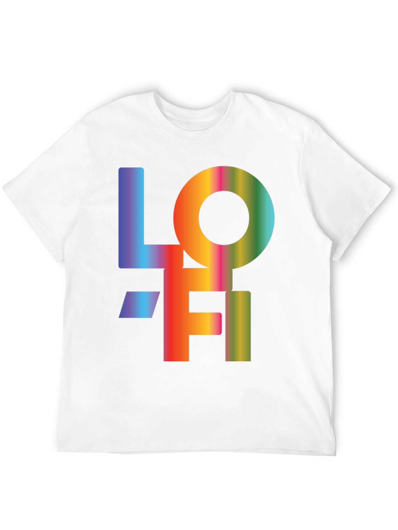 LOFI Rainbow Graphic T-Shirt - Casual Black Tee