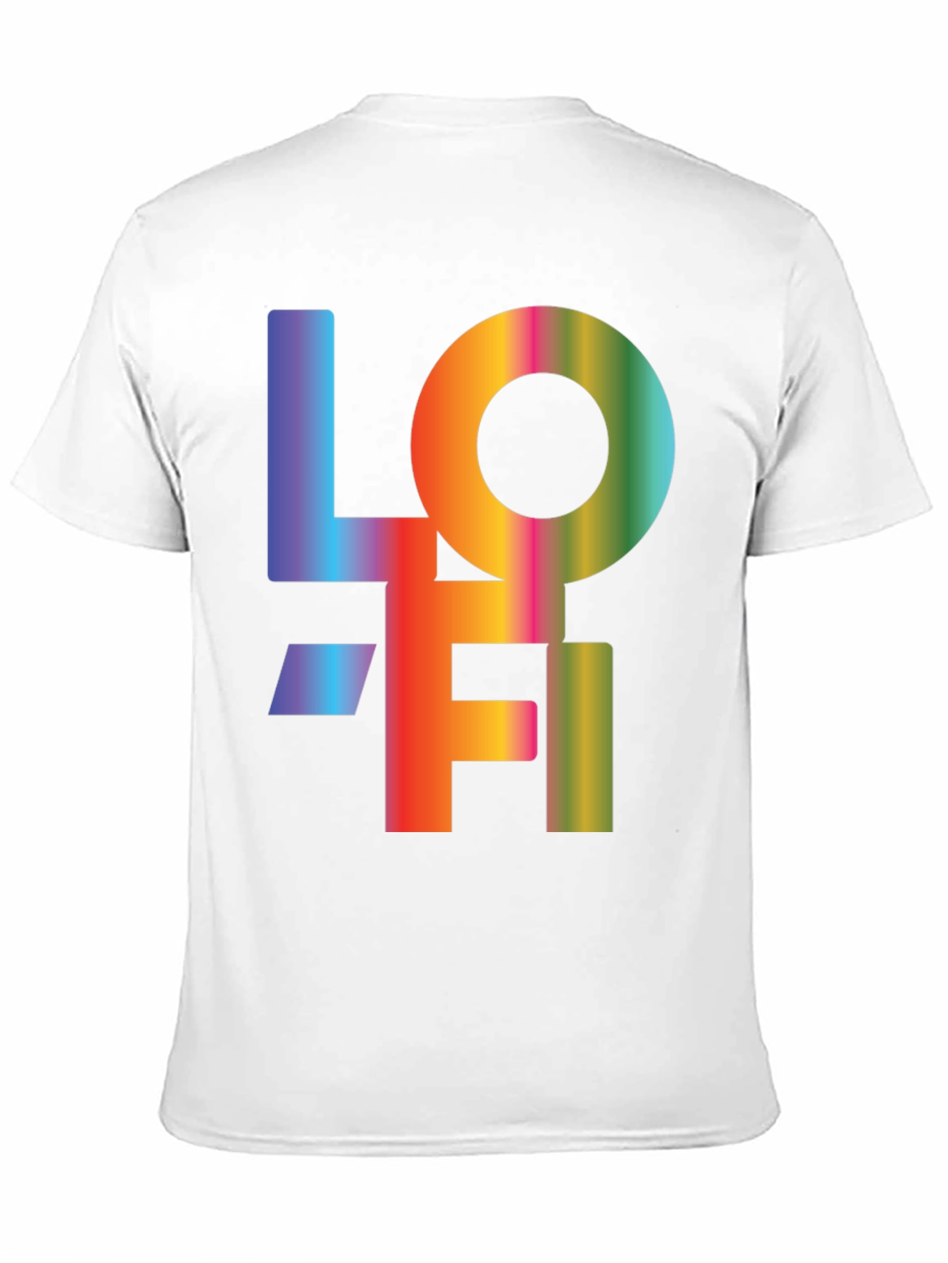 LOFI Rainbow Graphic T-Shirt - Casual Black Tee