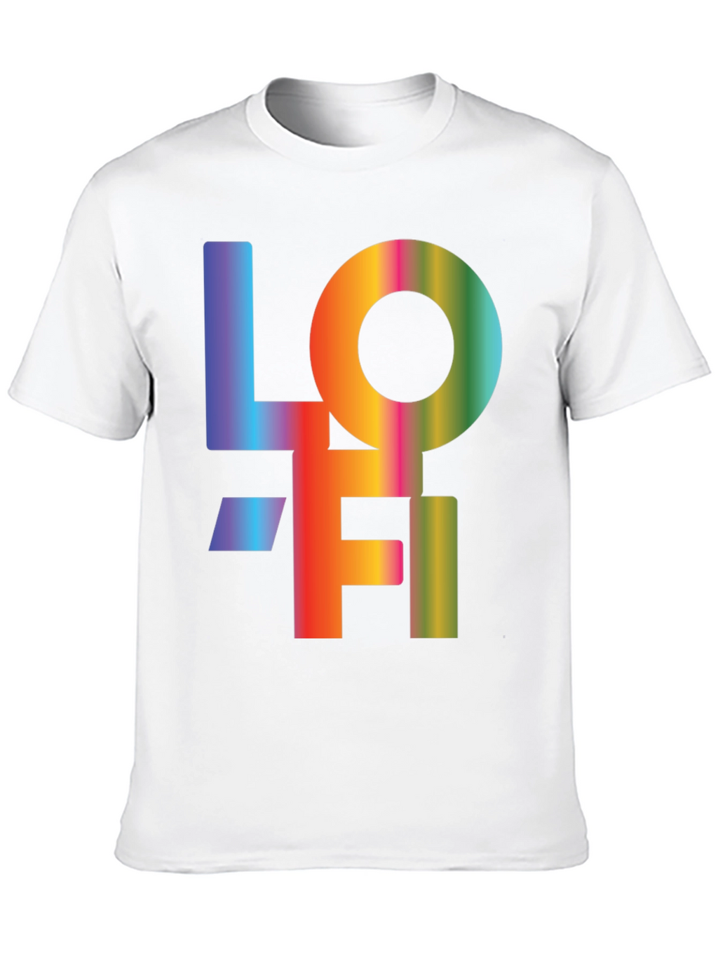 LOFI Rainbow Graphic T-Shirt - Casual Black Tee