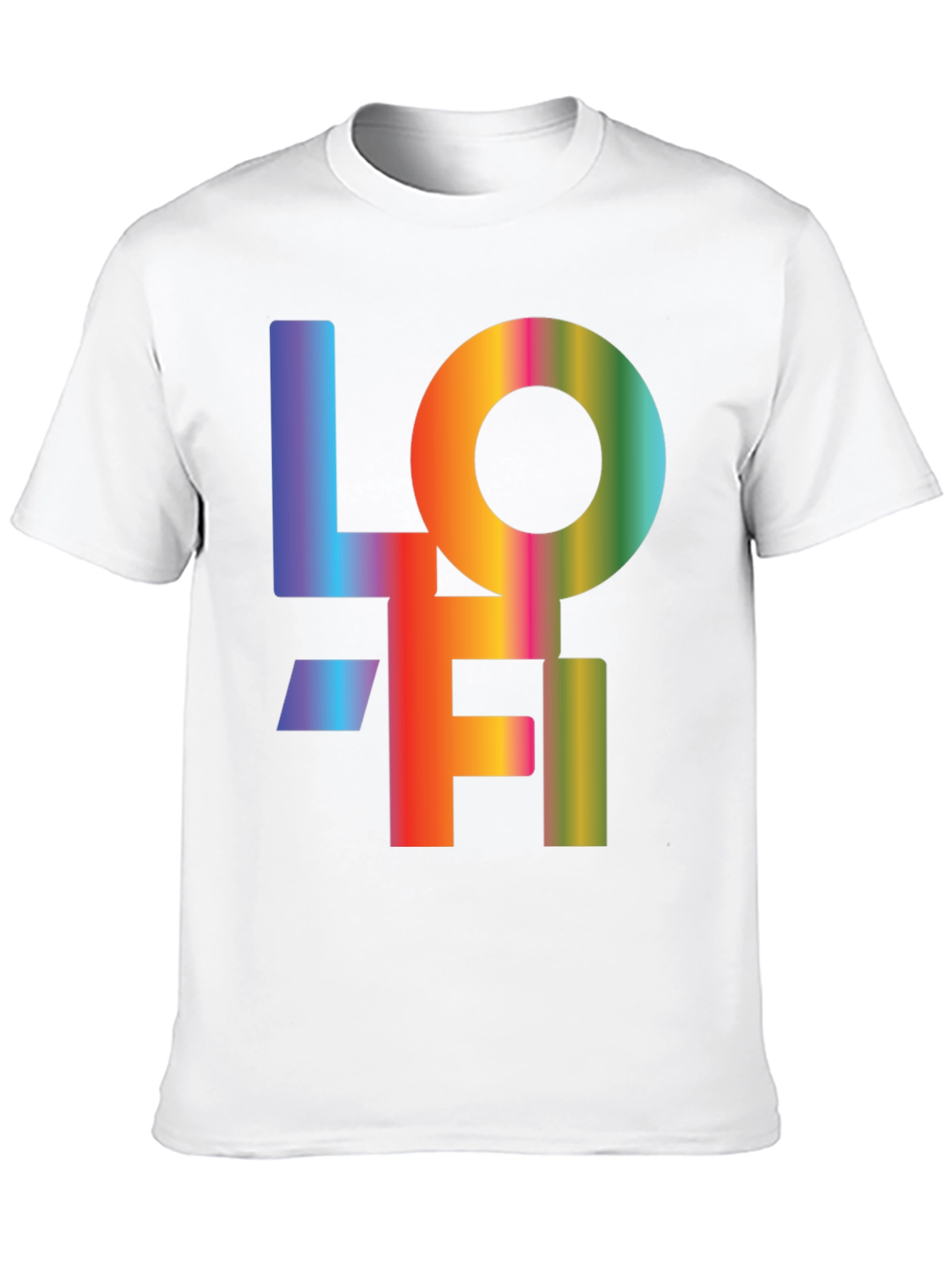 LOFI Rainbow Graphic T-Shirt - Casual Black Tee