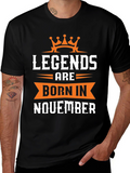 Legends Born in November Black T-Shirt