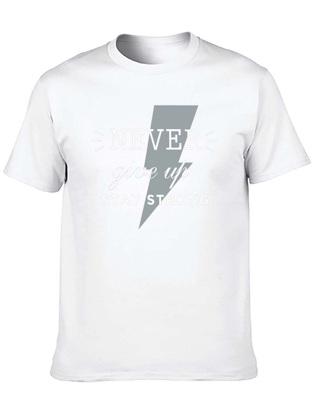 Motivational Never Give Up Graphic Tee - Black
