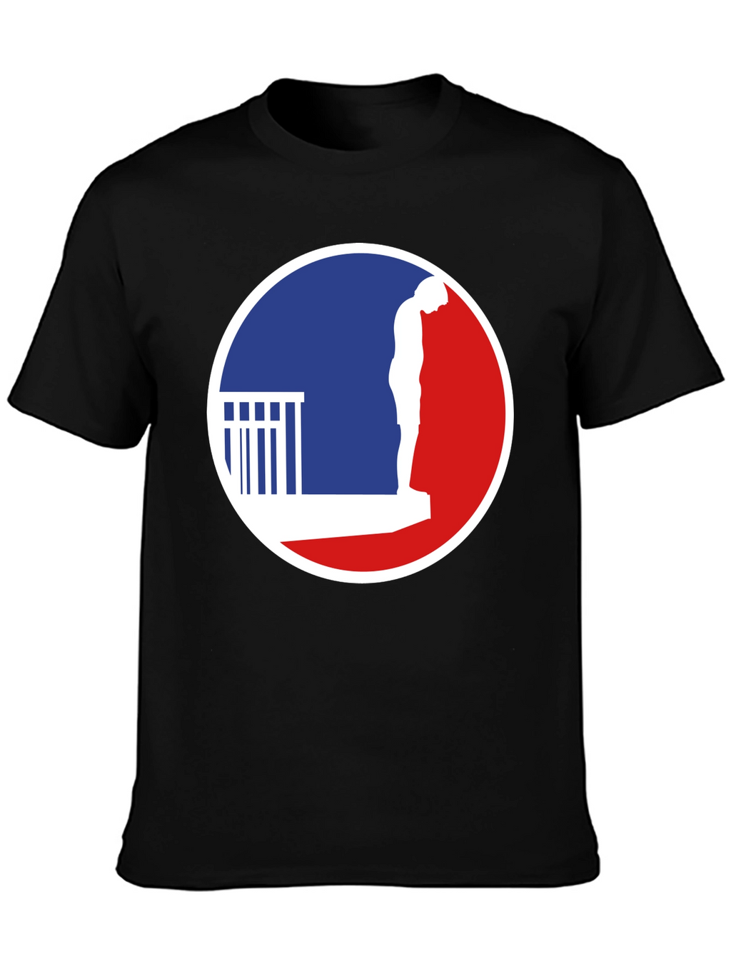 T-Shirt with a Man on a Ledge Graphic