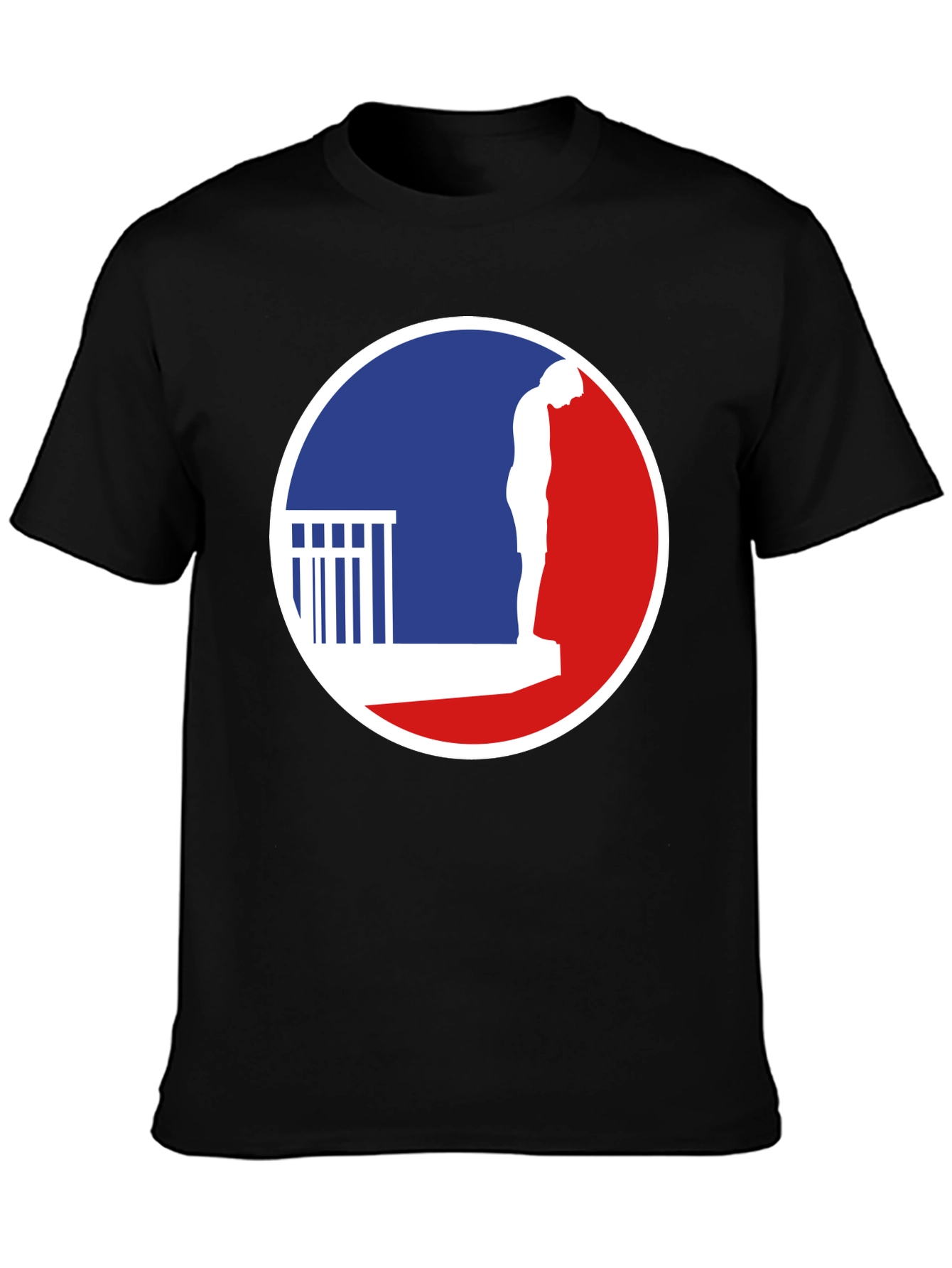 T-Shirt with a Man on a Ledge Graphic