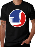 T-Shirt with a Man on a Ledge Graphic
