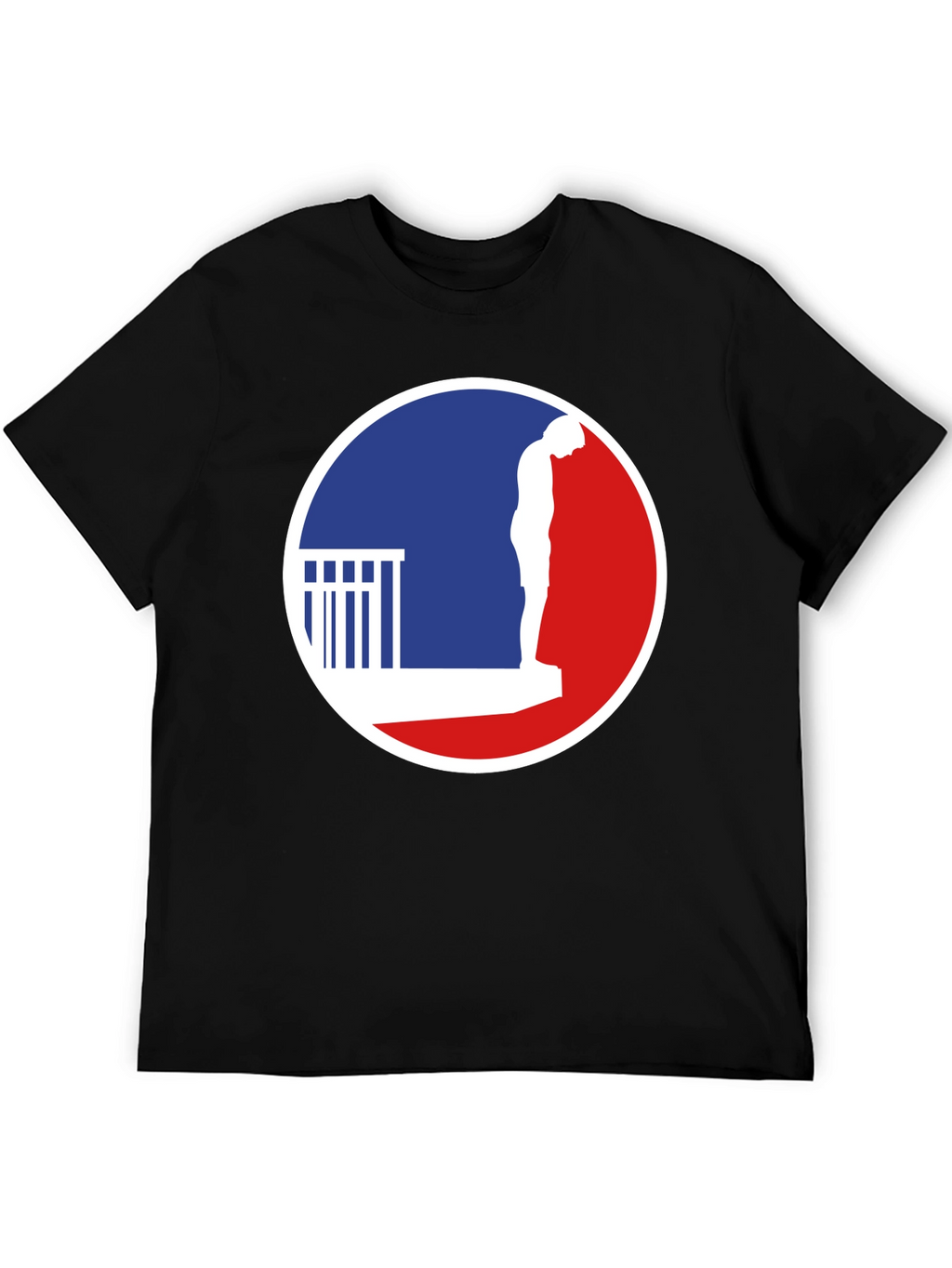 T-Shirt with a Man on a Ledge Graphic