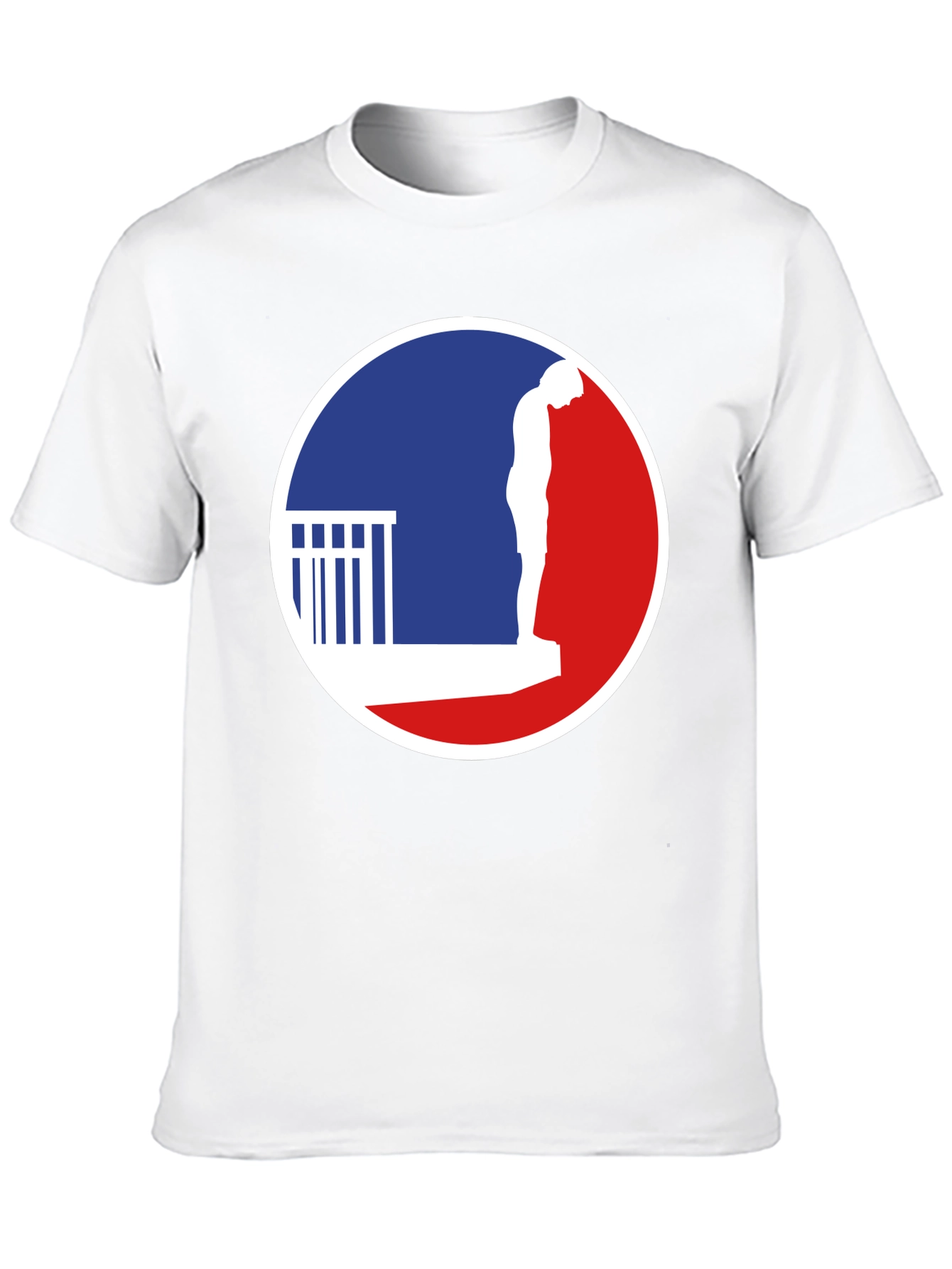T-Shirt with a Man on a Ledge Graphic