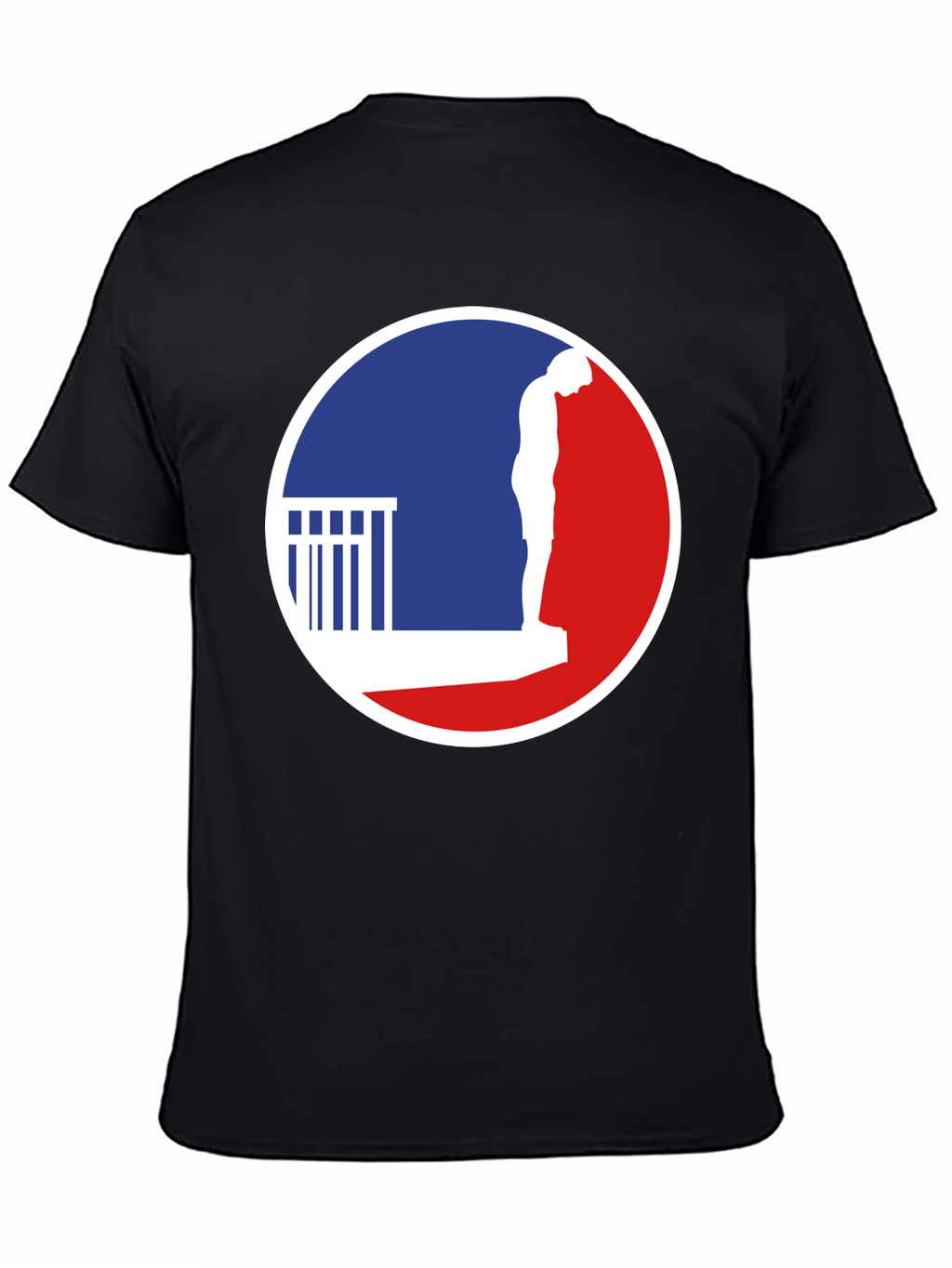 T-Shirt with a Man on a Ledge Graphic