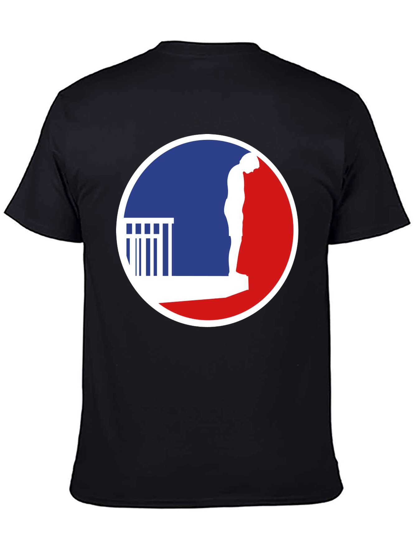 T-Shirt with a Man on a Ledge Graphic