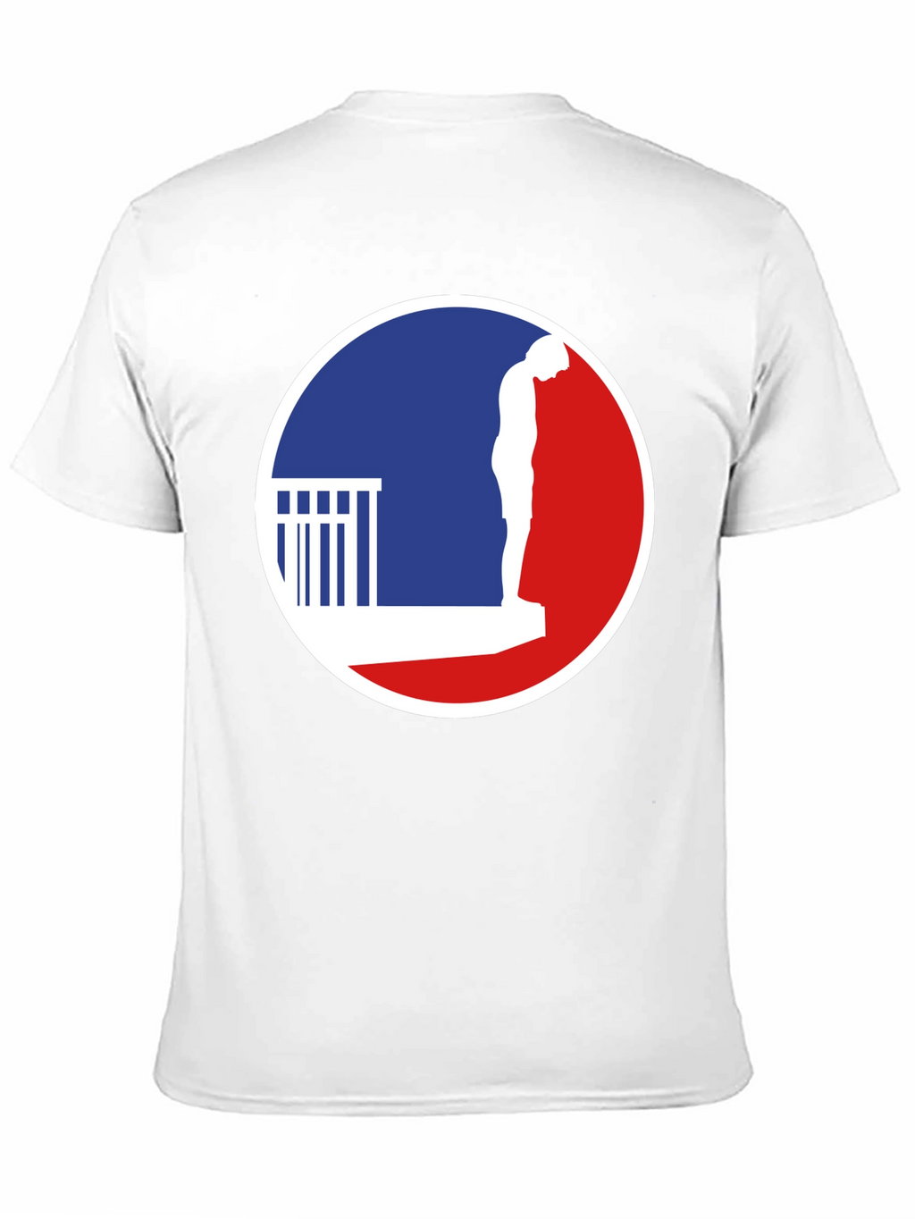 T-Shirt with a Man on a Ledge Graphic