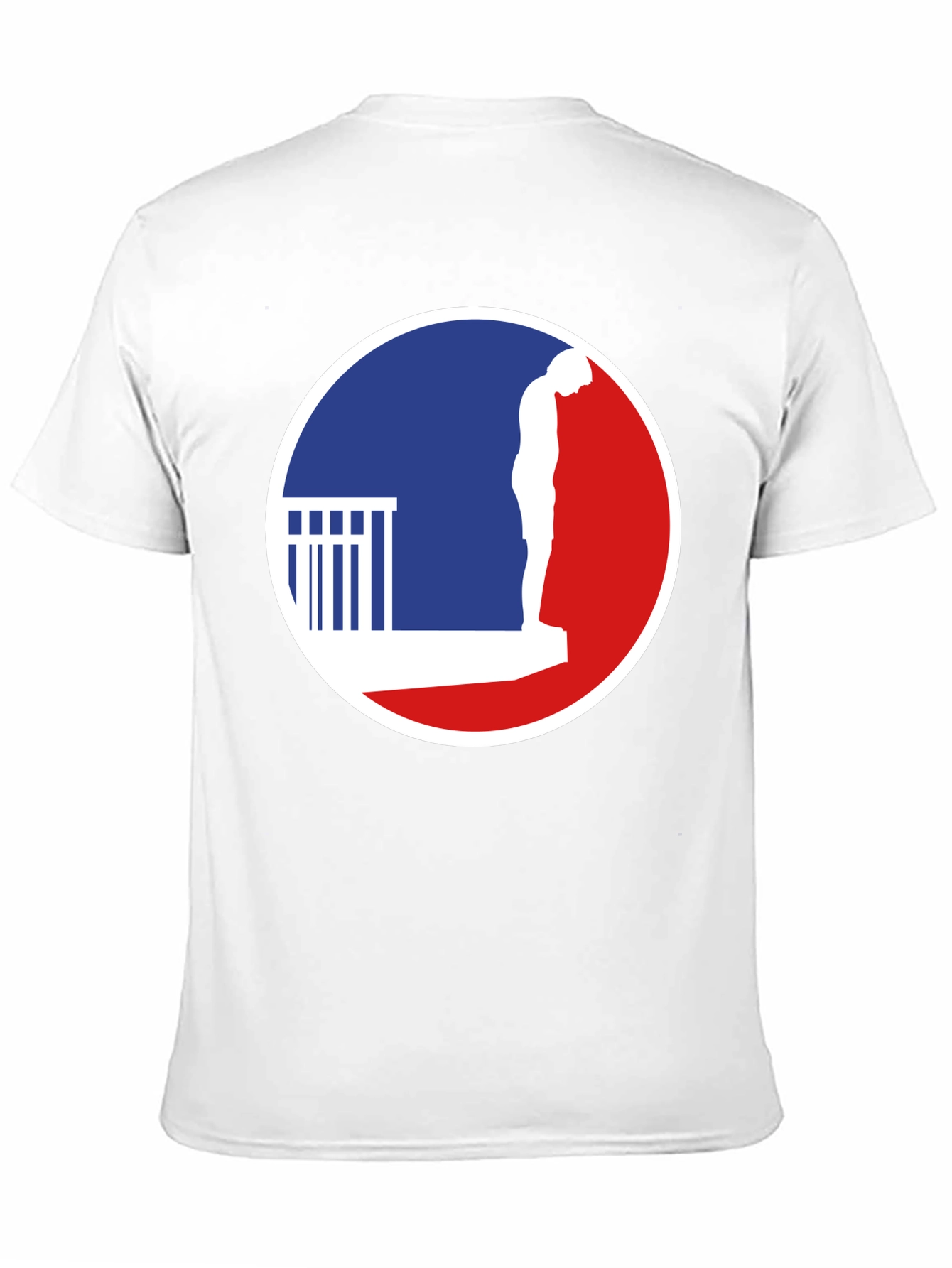 T-Shirt with a Man on a Ledge Graphic