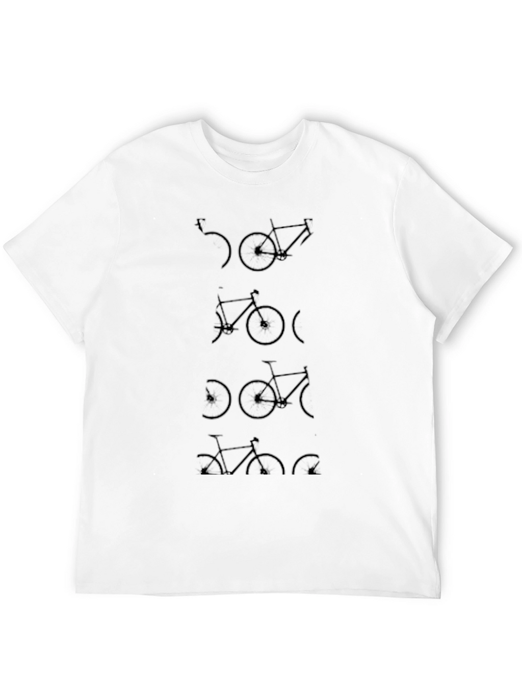 Black Bike Pattern T-Shirt