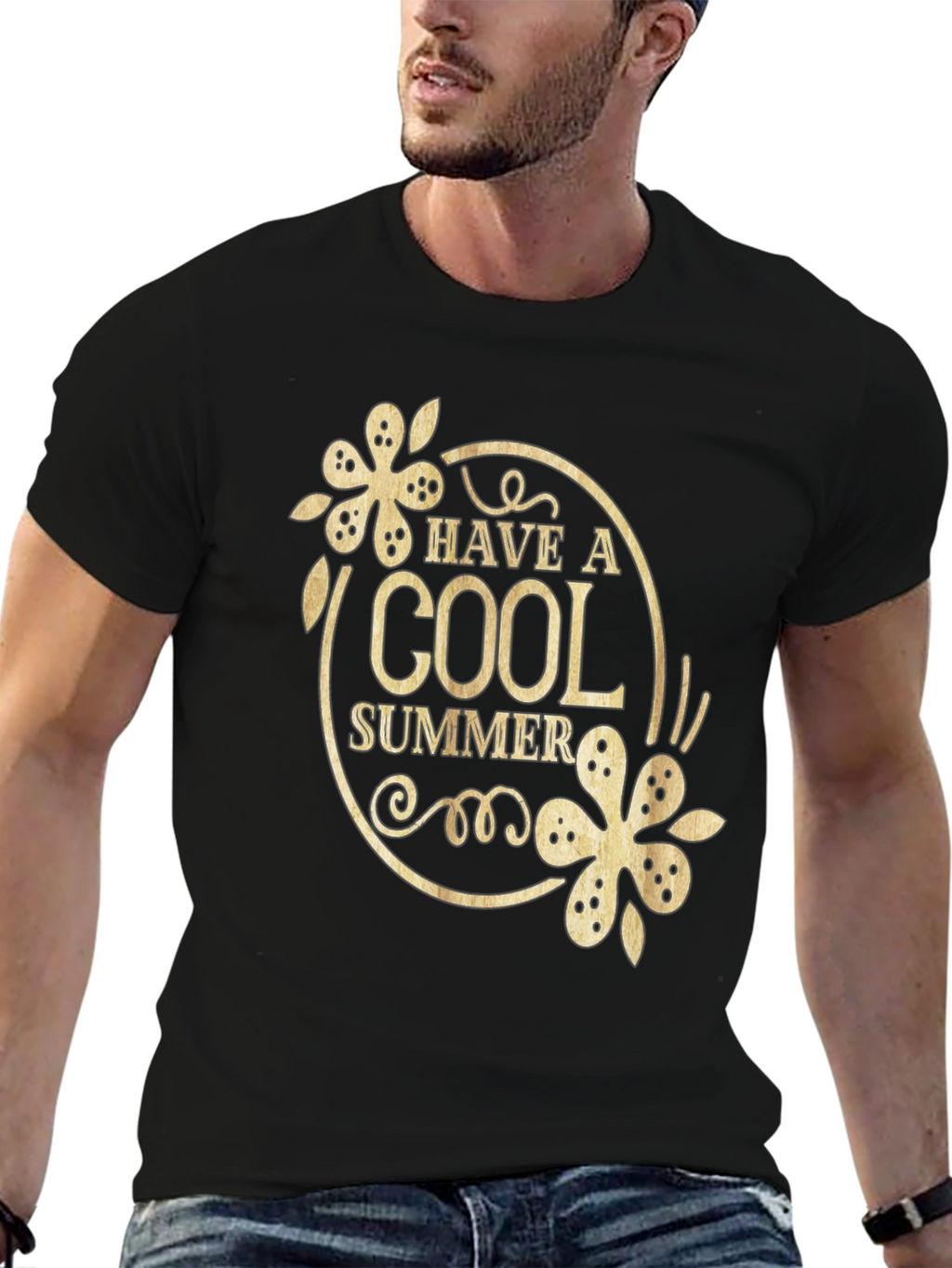 Cool Summer Black Graphic T-Shirt