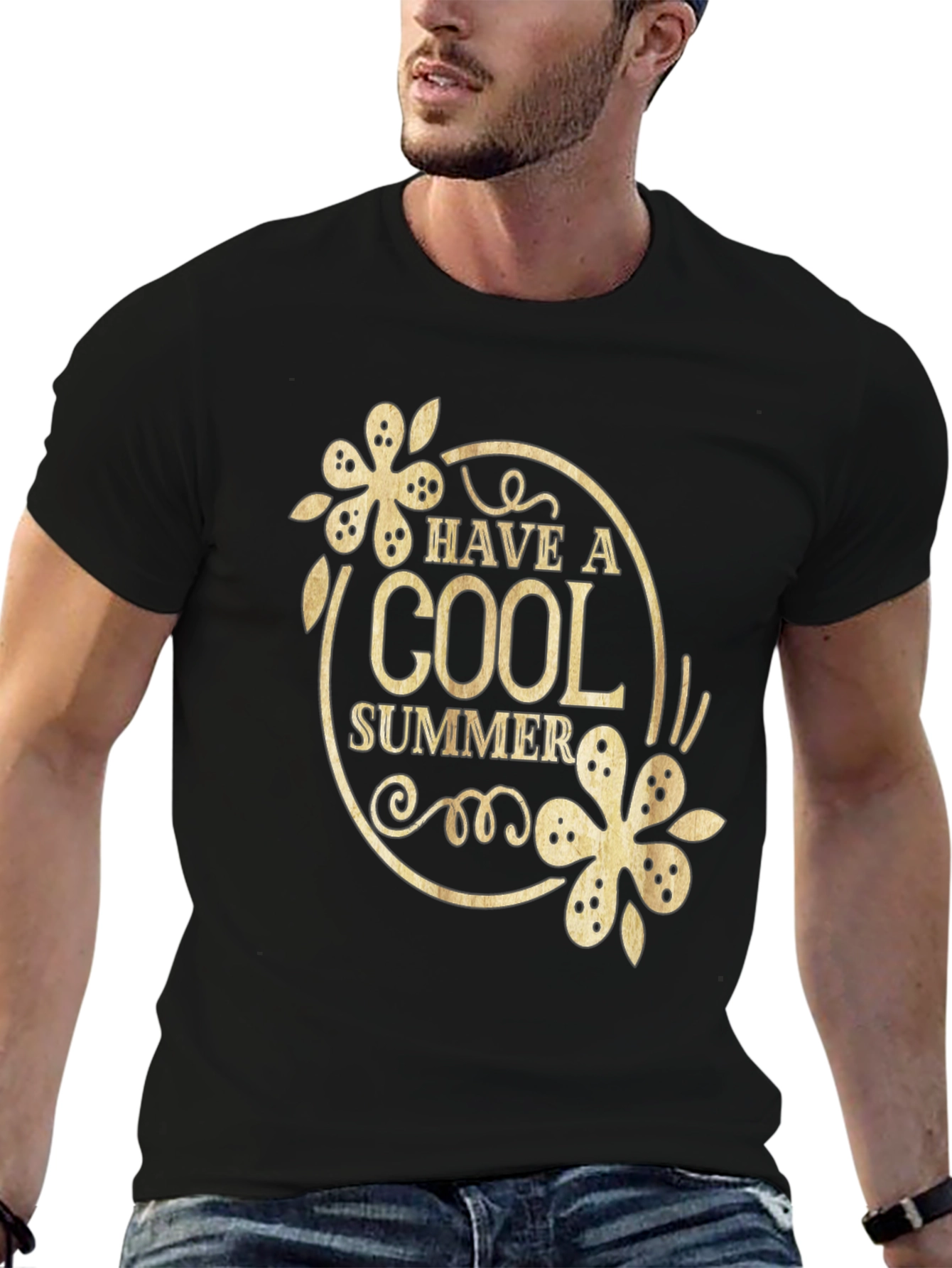 Cool Summer Black Graphic T-Shirt