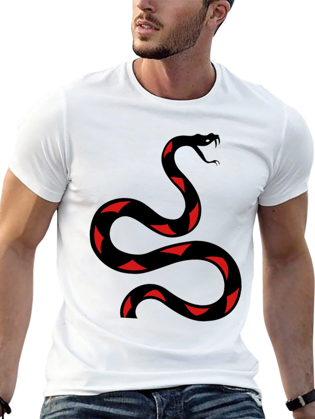 Red Banded Snake Graphic T-Shirt