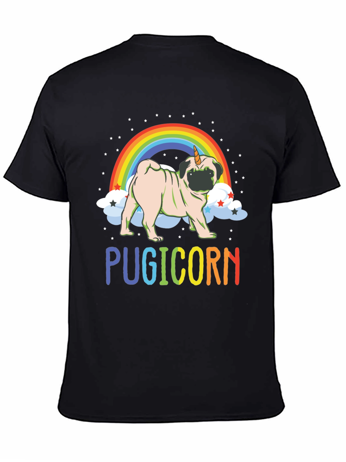 Pugicorn T-Shirt - Rainbow Unicorn Pug Tee