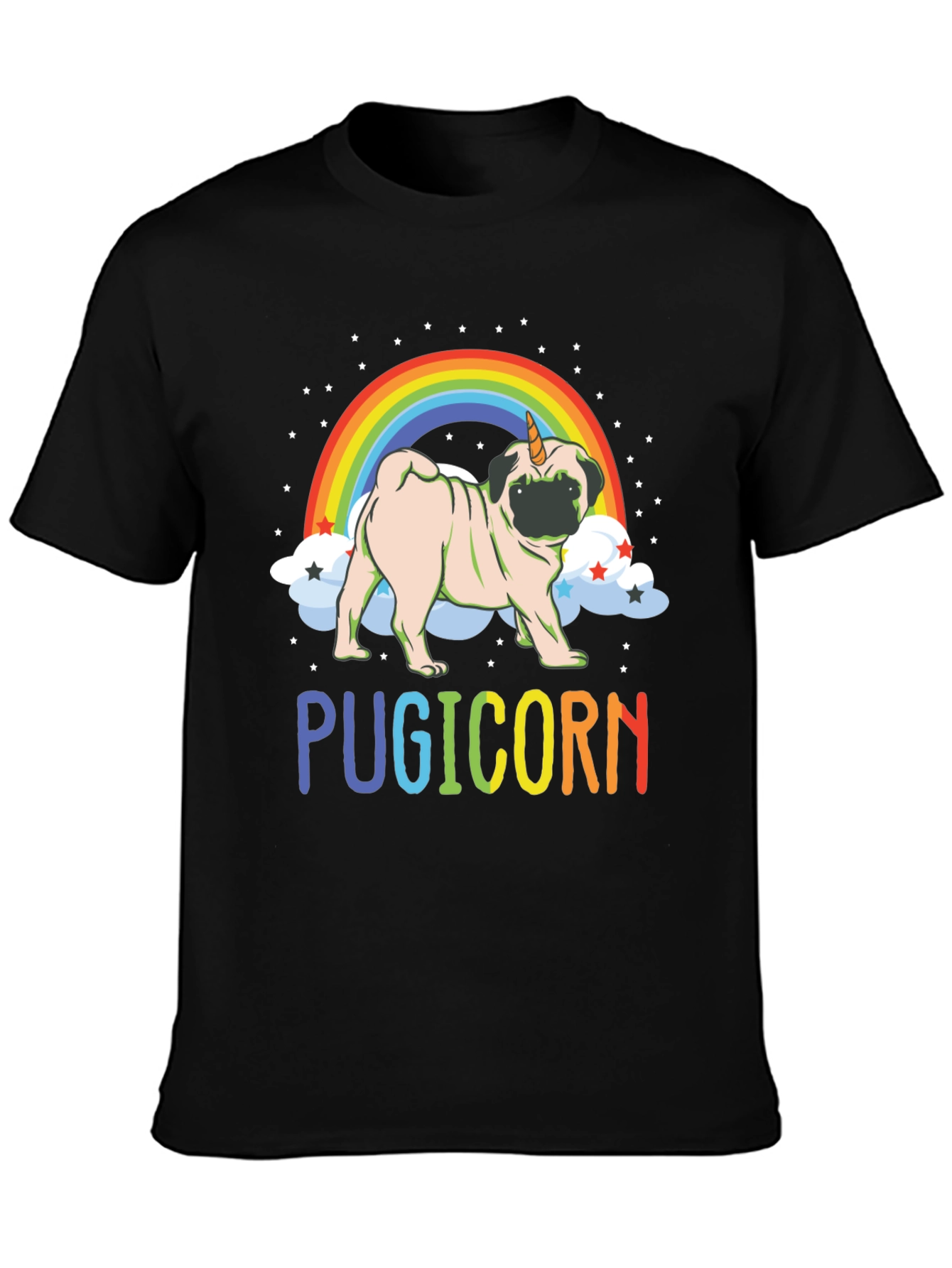Pugicorn T-Shirt - Rainbow Unicorn Pug Tee