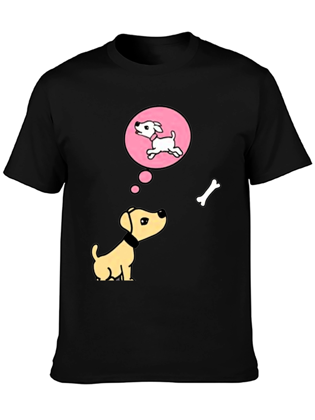 Dreaming Dog T-Shirt - Bone and Puppy Cartoon Design