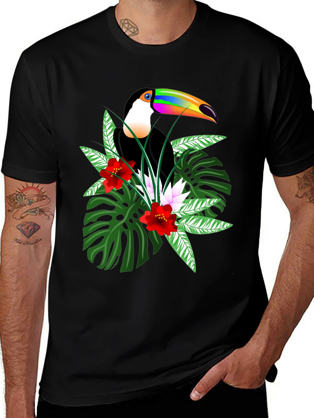 Tropical Toucan Graphic T-Shirt