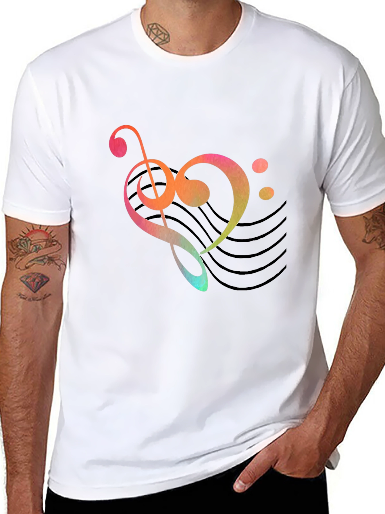 Musical Heart Graphic Tee - Black