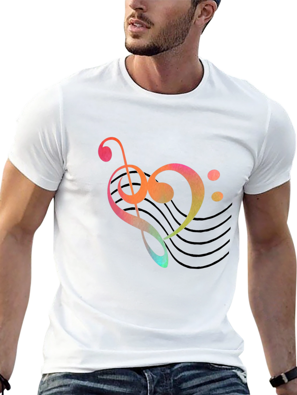 Musical Heart Graphic Tee - Black