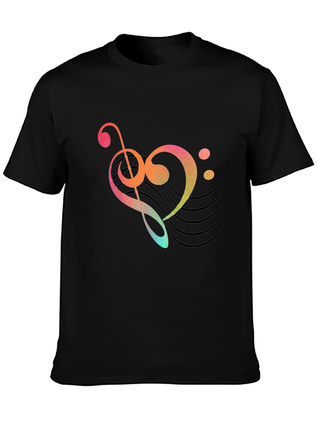 Musical Heart Graphic Tee - Black