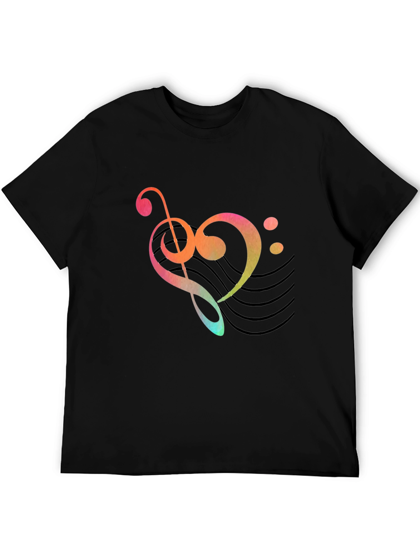 Musical Heart Graphic Tee - Black