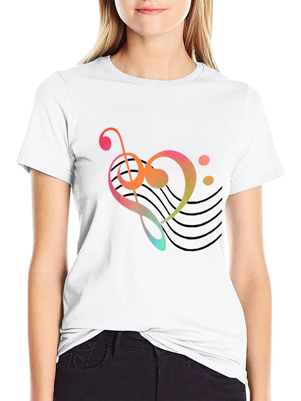 Musical Heart Graphic Tee - Black
