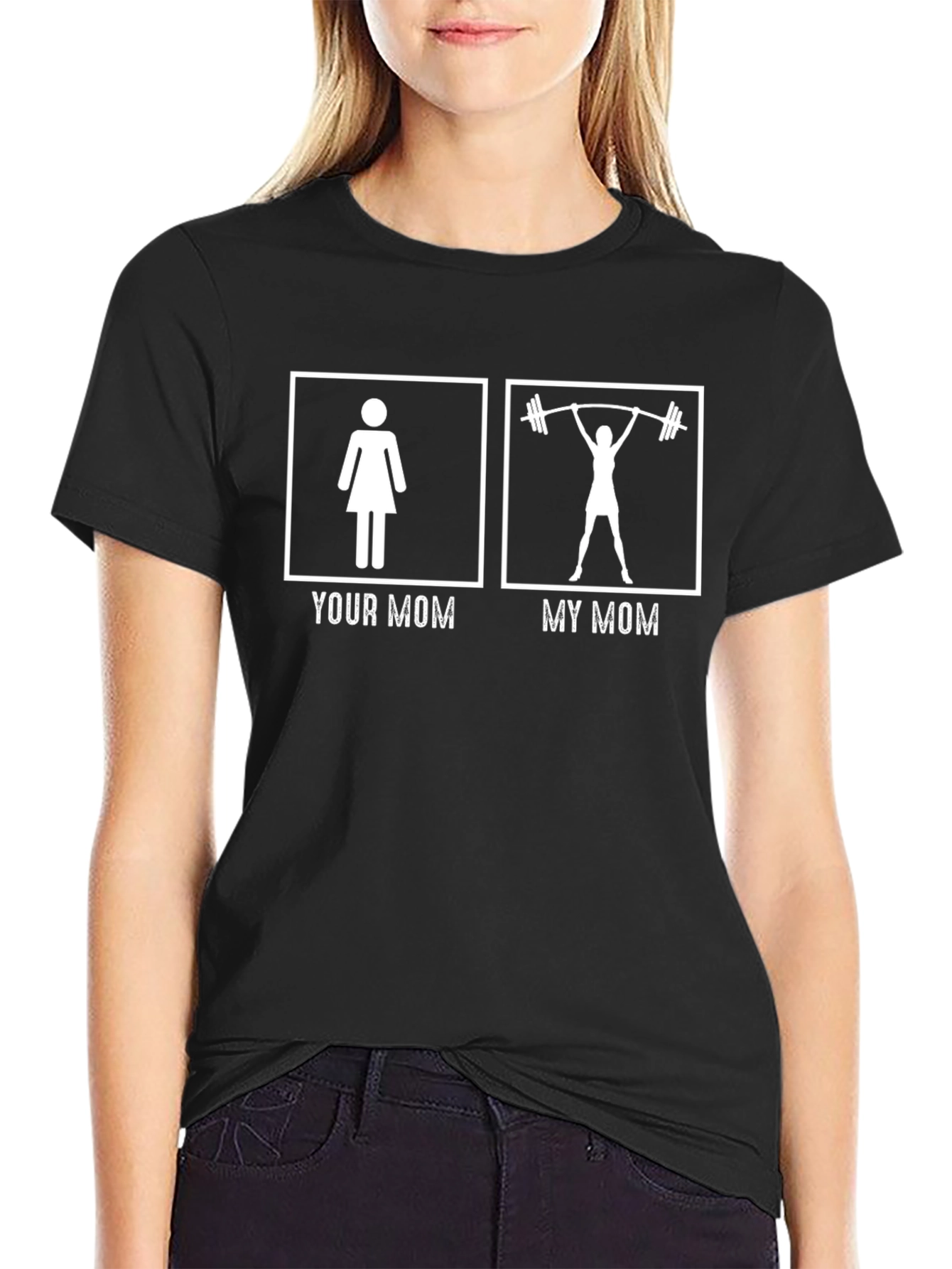 Funny Your Mom vs. My Mom Weightlifting T-Shirt