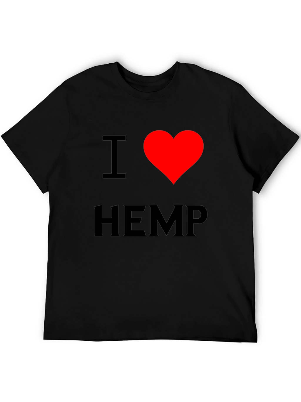 I Heart Hemp Black T-Shirt - Love Cannabis Tee