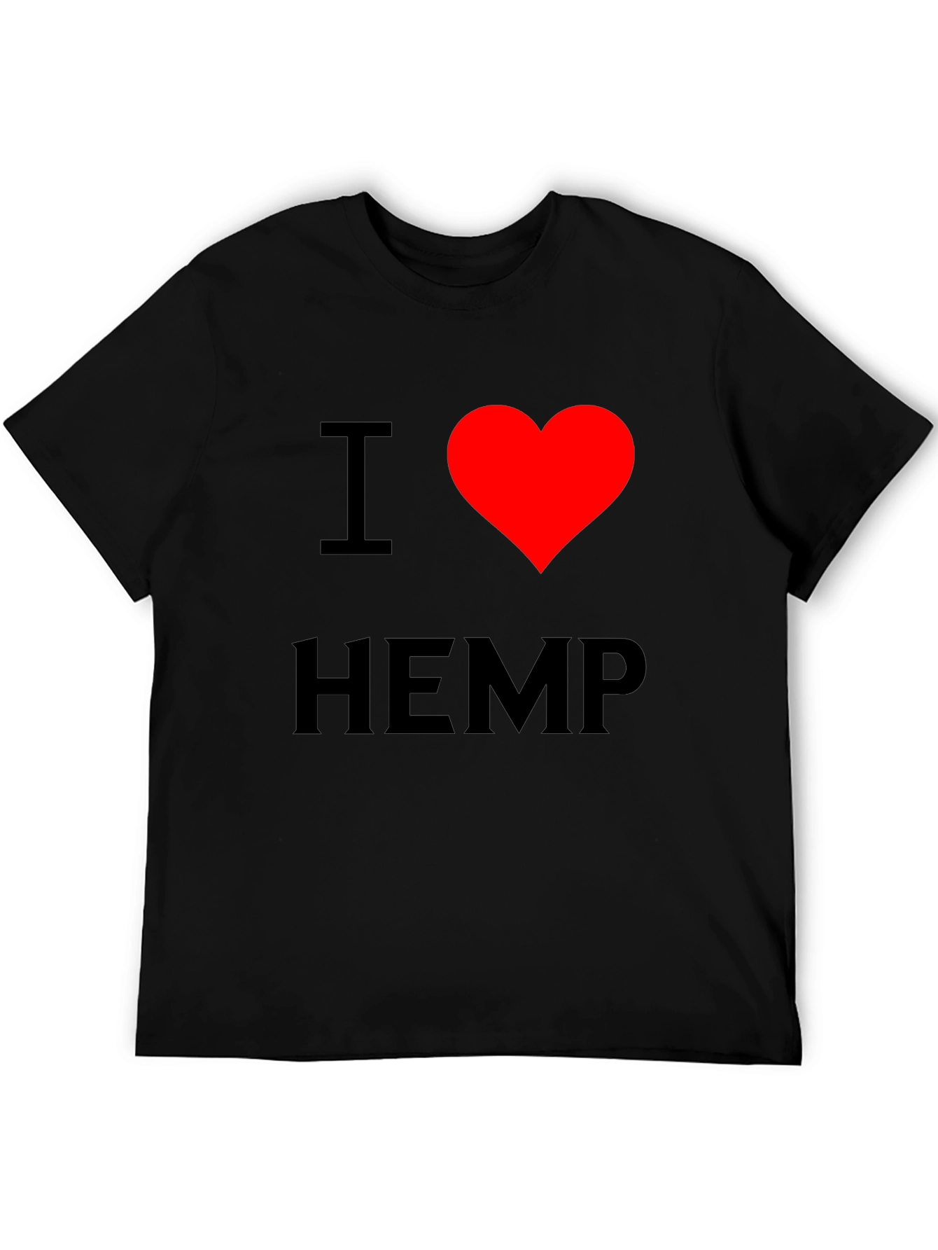 I Heart Hemp Black T-Shirt - Love Cannabis Tee