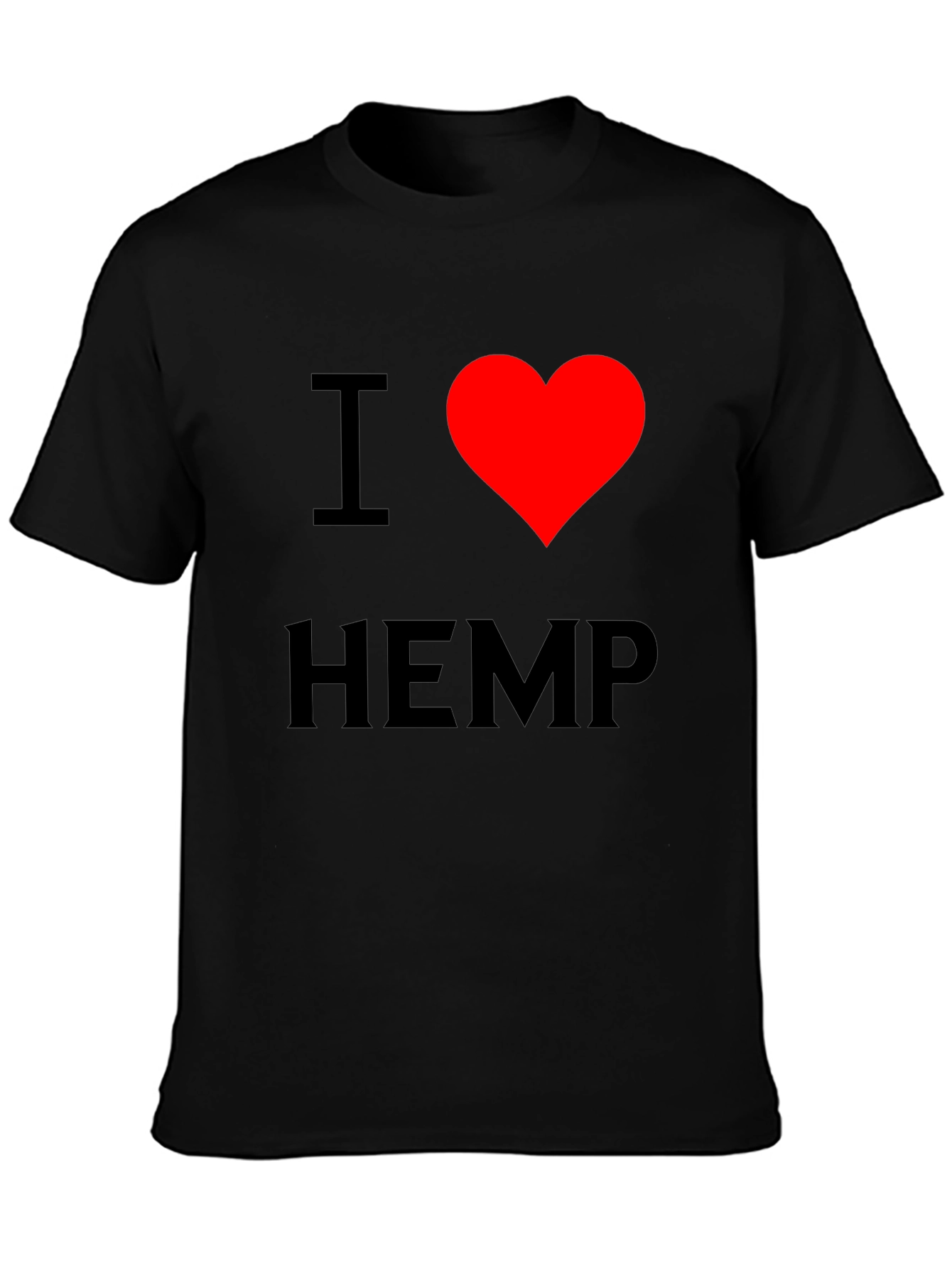 I Heart Hemp Black T-Shirt - Love Cannabis Tee