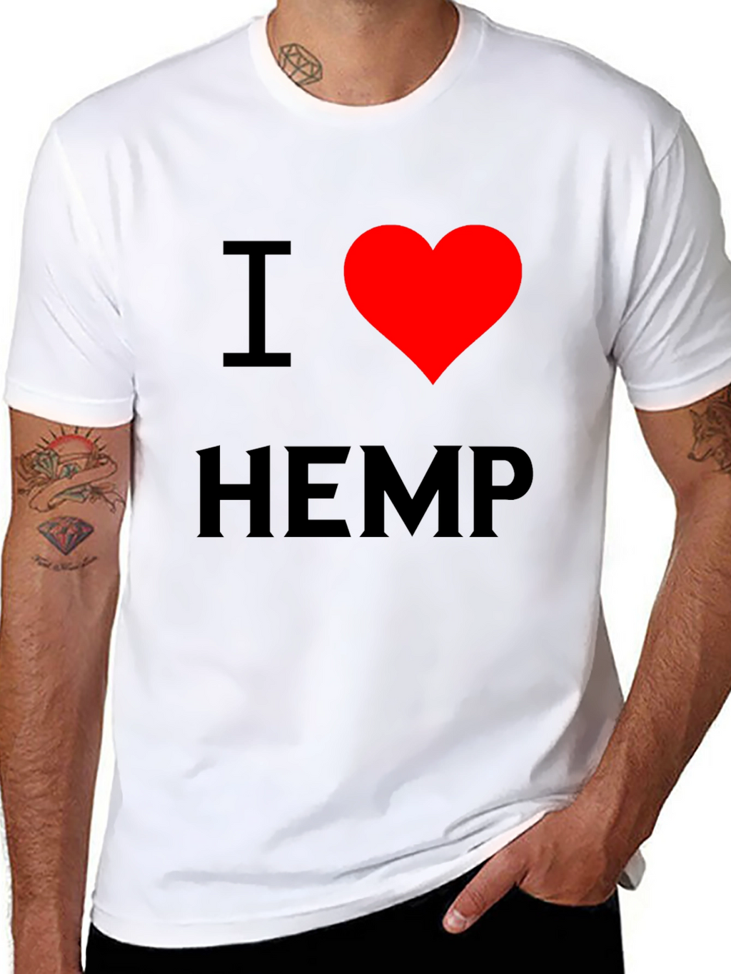 I Heart Hemp Black T-Shirt - Love Cannabis Tee