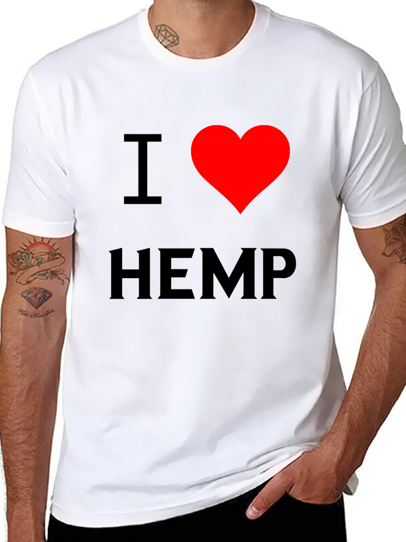 I Heart Hemp Black T-Shirt - Love Cannabis Tee