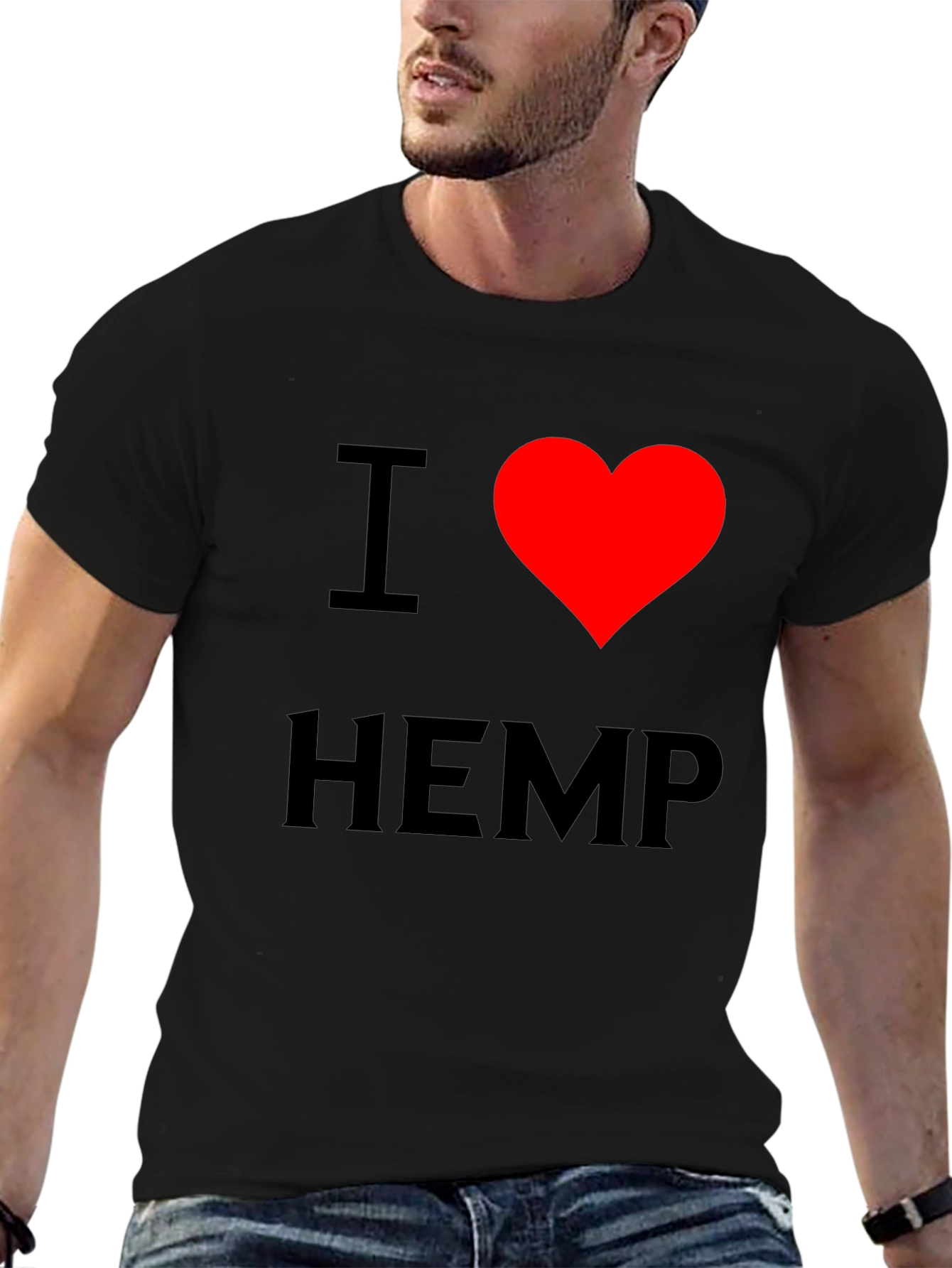 I Heart Hemp Black T-Shirt - Love Cannabis Tee